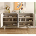 Modern Solid Wood Cabinet with Geometric Design - Elegance Meets Functionality hbs-4435