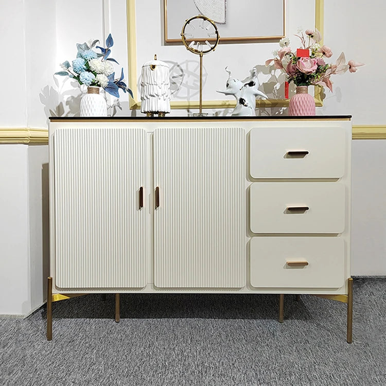 Stylish Solid Wood & Marble Cabinet for Modern Interiors hbs-4439