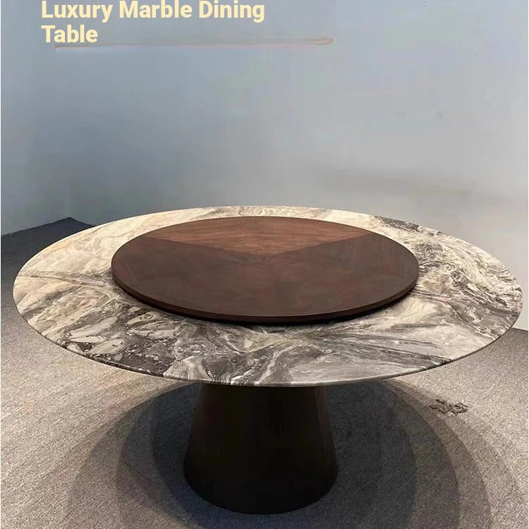 Sleek and Modern Dining Table with Sintered Stone Top and Stylish Synthetic Leather Base - Perfect for Any Dining Room! hbso-3009