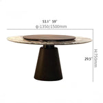 Sleek and Modern Dining Table with Sintered Stone Top and Stylish Synthetic Leather Base - Perfect for Any Dining Room! hbso-3009