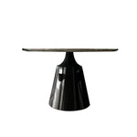 Elegant Round Dining Table with Sintered Stone Top and Stainless Steel Base – Modern Multi-Layer Design for Stylish Interiors hbso-3012