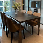 Modern Sintered Stone Stainless Steel Dining Table - Elegant Black Finish for Stylish Interiors hbso-3013