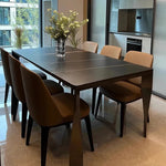 Modern Sintered Stone Stainless Steel Dining Table - Elegant Black Finish for Stylish Interiors hbso-3013