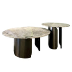 Stylish Sintered Stone Coffee Table with Multi-Layer Stainless Steel Base - Modern Living Room Accent Piece hbso-3014
