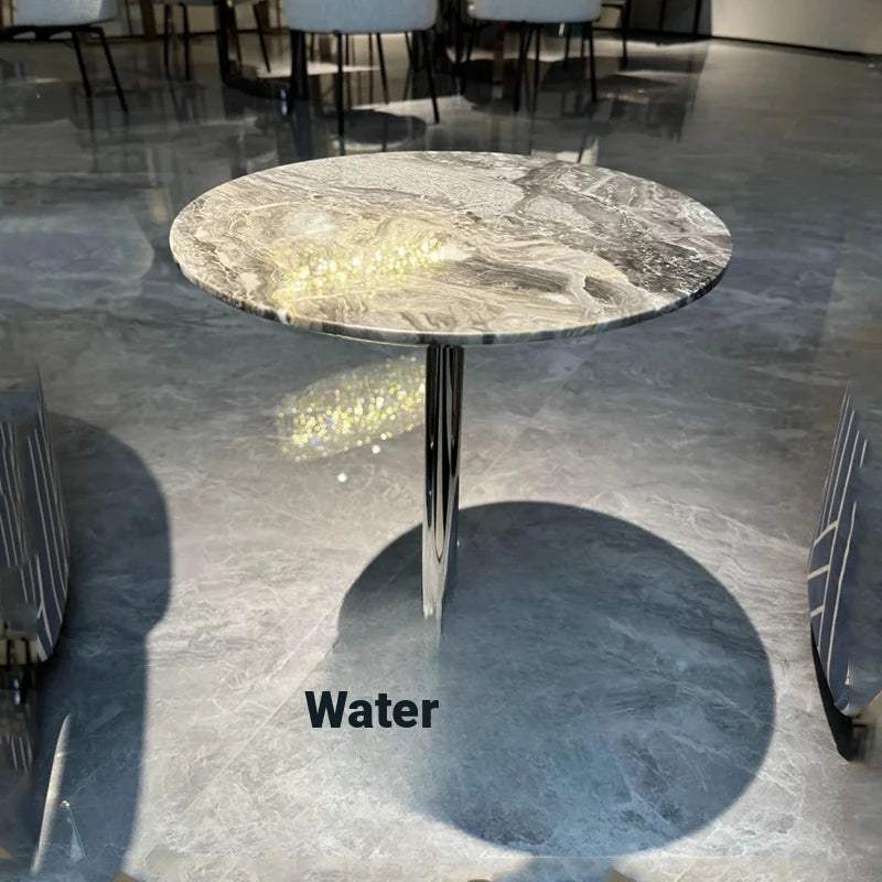 Stylish Sintered Stone Coffee Table with Stainless Steel Base - Elegant Multi-Layer Design for Modern Living Rooms hbso-3016