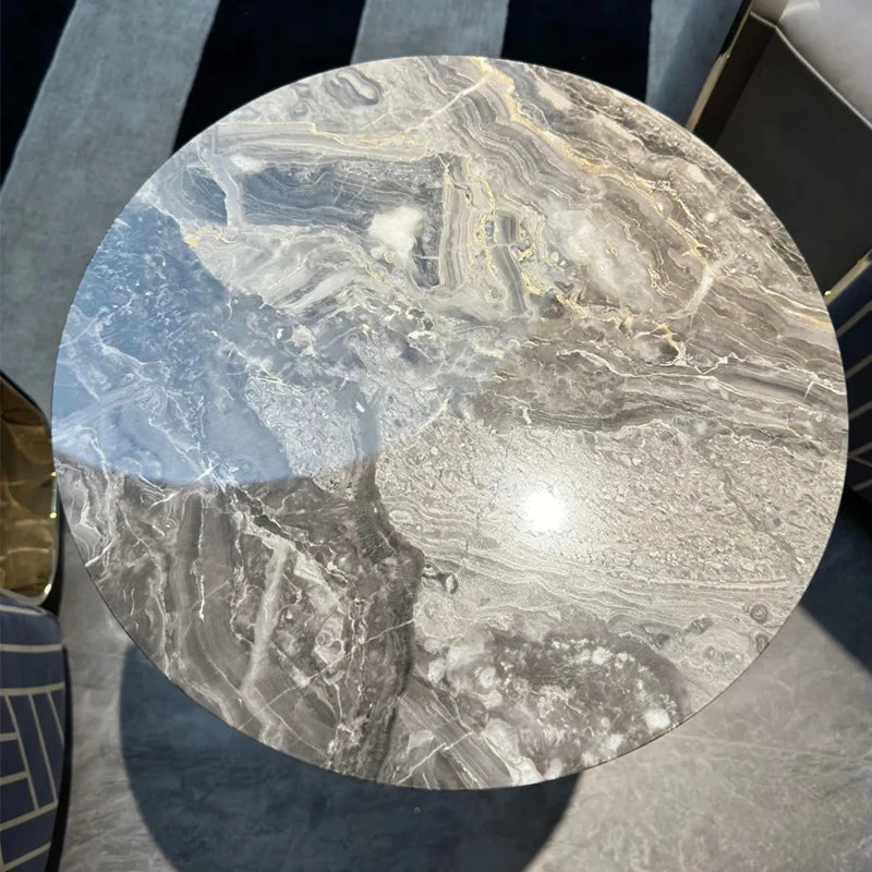 Stylish Sintered Stone Coffee Table with Stainless Steel Base - Elegant Multi-Layer Design for Modern Living Rooms hbso-3016