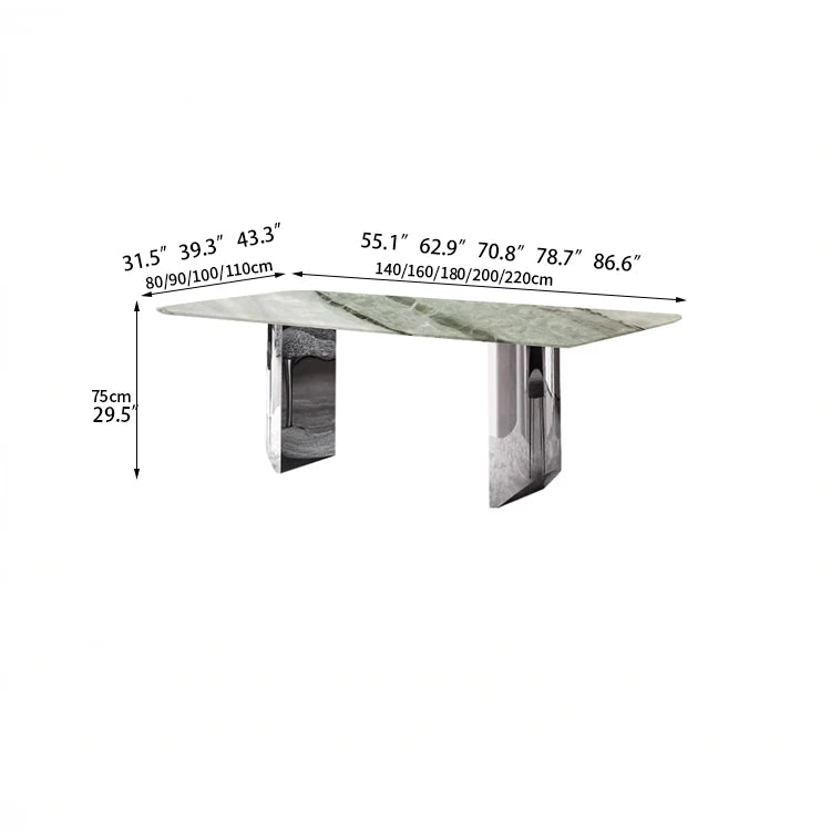 Sleek Sintered Stone Dining Table with Stainless Steel Base - Modern Multi-Layer Design for Stylish Interiors hbso-3017