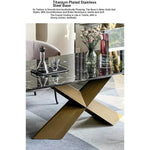 Stylish Sintered Stone Dining Table with Stainless Steel Multi-Layer Board - Modern Elegance for Your Home hbso-3018