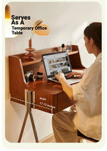 Stylish Dual-Purpose Cherry Wood Makeup Table & Nightstand with Sleek Design hby-4599