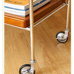Elegant Cherry Wood and Stainless Steel Serving Cart – Perfect for Home Entertaining and Stylish Storage hby-4602