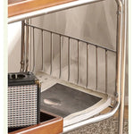 Elegant Cherry Wood and Stainless Steel Serving Cart – Perfect for Home Entertaining and Stylish Storage hby-4602