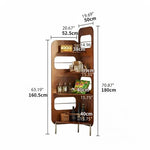 Elegant Cherry Wood and Glass Corner Storage Rack - Stylish Multi-Functional Shelving Unit for Home Decor hby-4603