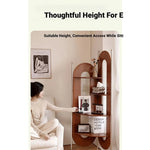 Elegant Cherry Wood and Glass Corner Storage Rack - Stylish Multi-Functional Shelving Unit for Home Decor hby-4603