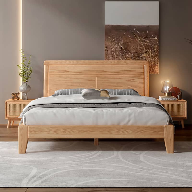 Stunning Natural Oak and Pine Wood Bed - Elegant and Durable hbzwg-634