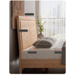 Stylish Oak Wood & Rattan Bedside Cabinet - Natural Wood Finish hbzwg-635