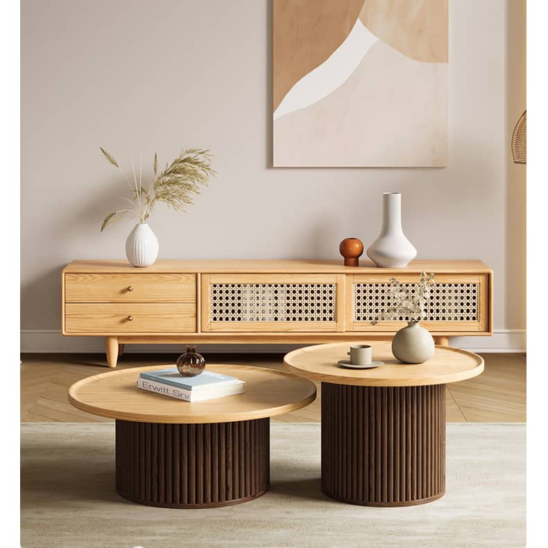 Elegant Brown Oak Tea Table - Natural Wood Finish for Classic Décor hbzwg-642