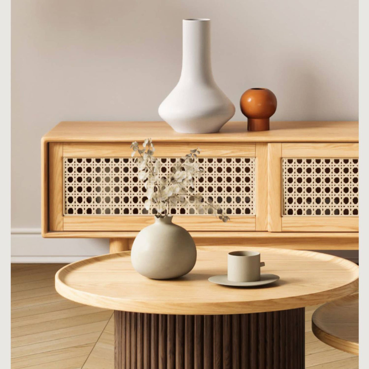 Elegant Brown Oak Tea Table - Natural Wood Finish for Classic Décor hbzwg-642