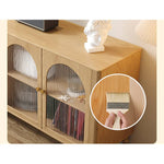 Stunning Oak & Pine Wood Glass Cabinet with Sleek Metal Accents hbzwg-651