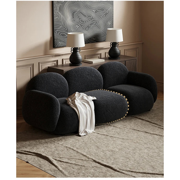 Cozy Solid Wood & Cashmere PVC Bread Sofa for Modern Living Rooms - Enhance Your Space! hch-3072