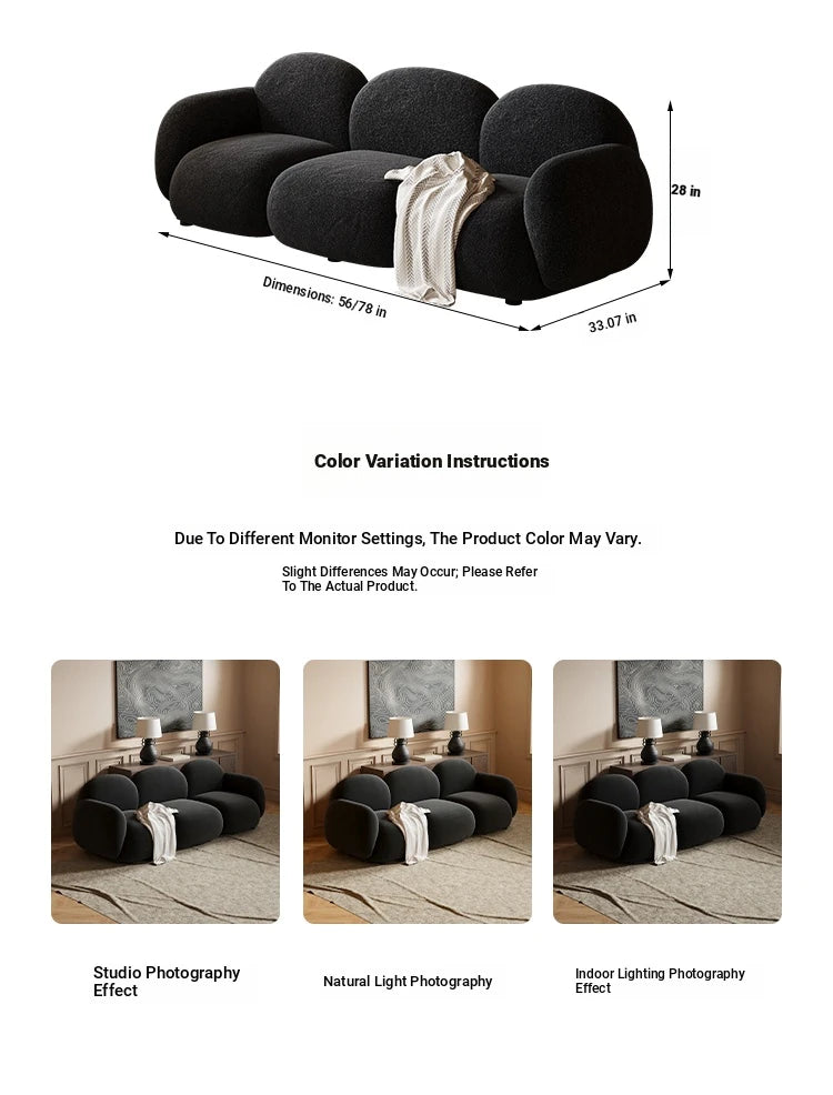 Cozy Solid Wood & Cashmere PVC Bread Sofa for Modern Living Rooms - Enhance Your Space! hch-3072
