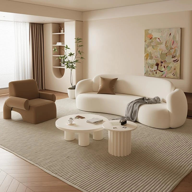 Modern Curved Sofa - Stylish Upholstered Couch for Cozy Living Rooms hch-3074