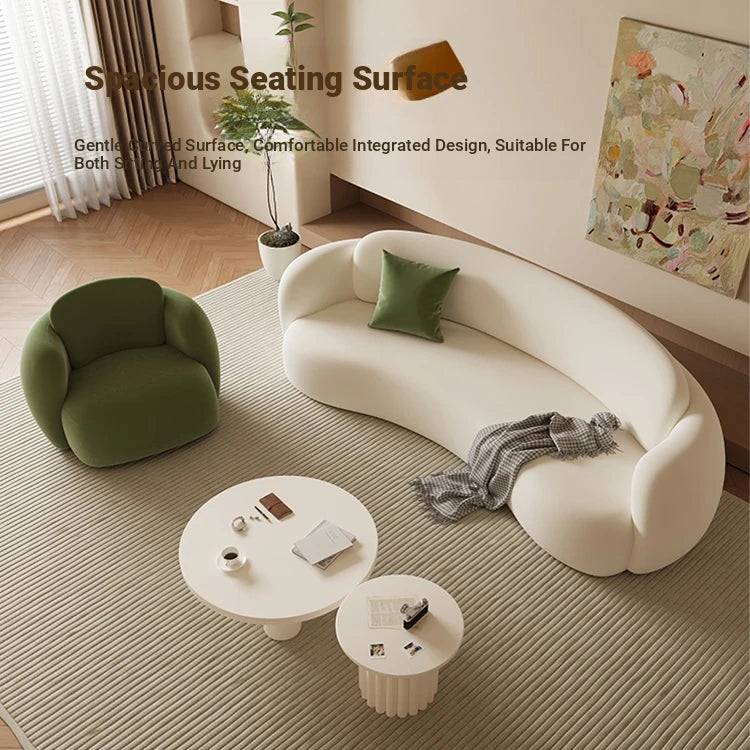 Modern Curved Sofa - Stylish Upholstered Couch for Cozy Living Rooms hch-3074