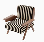 Stylish Striped Accent Chair with Wooden Frame - Perfect for Modern Home Decor hch-3085