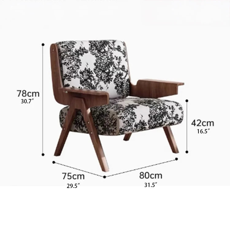 Stylish Striped Accent Chair with Wooden Frame - Perfect for Modern Home Decor hch-3085