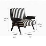Stylish Striped Accent Chair with Wooden Frame - Perfect for Modern Home Decor hch-3085
