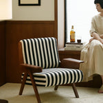 Stylish Striped Accent Chair with Wooden Frame - Perfect for Modern Home Decor hch-3085