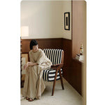 Stylish Striped Accent Chair with Wooden Frame - Perfect for Modern Home Decor hch-3085