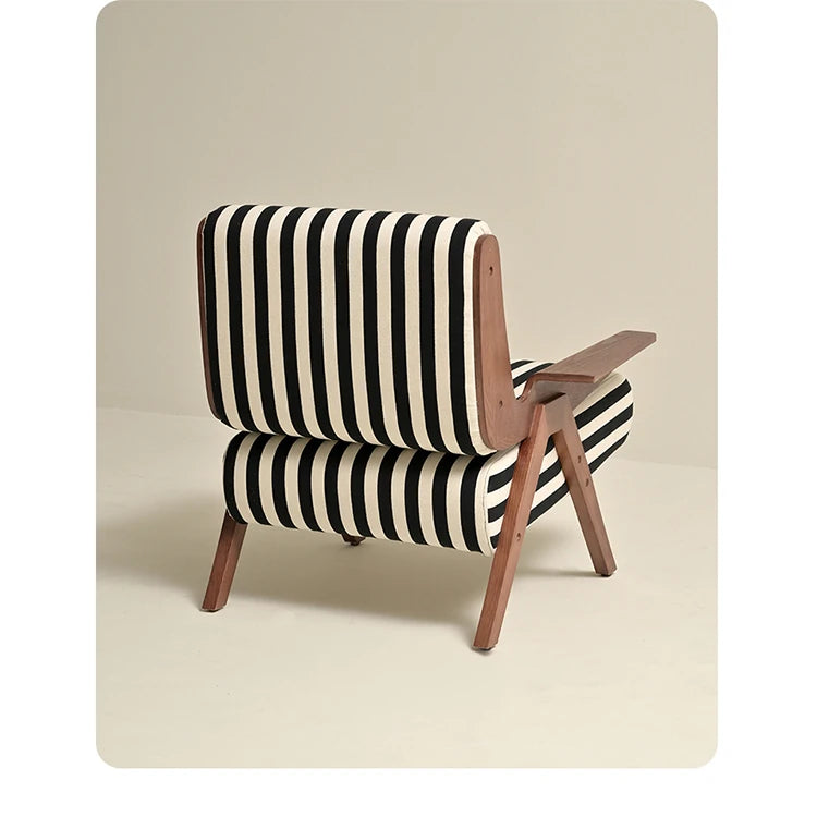 Stylish Striped Accent Chair with Wooden Frame - Perfect for Modern Home Decor hch-3085