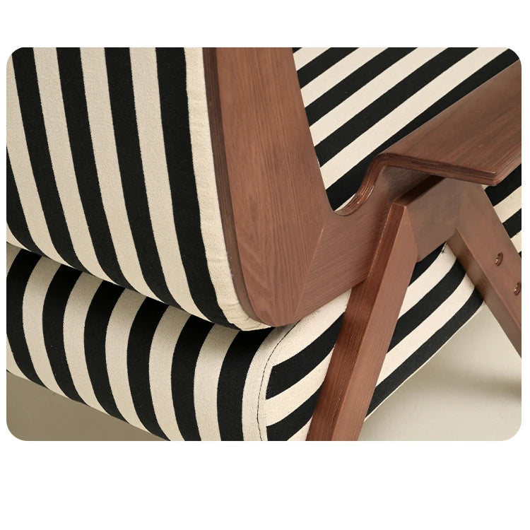 Stylish Striped Accent Chair with Wooden Frame - Perfect for Modern Home Decor hch-3085