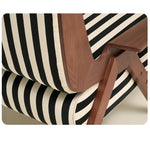 Stylish Striped Accent Chair with Wooden Frame - Perfect for Modern Home Decor hch-3085