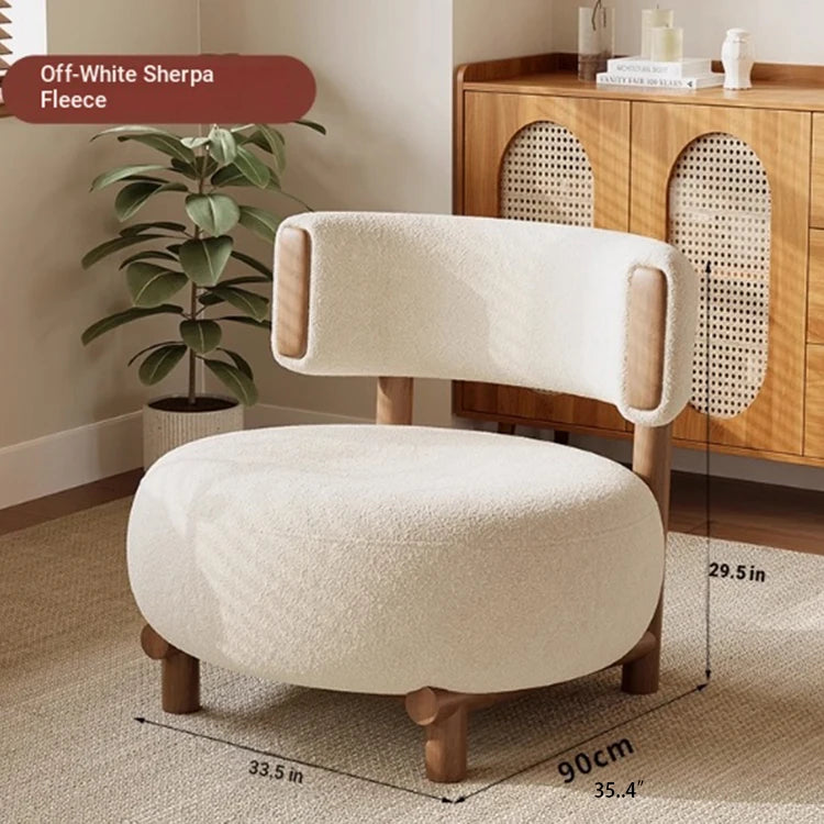 Modern Cashmere Upholstered Chair with Solid Wood Legs - Stylish Leathaire Accent Seating for Living Room hch-3088