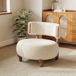 Modern Cashmere Upholstered Chair with Solid Wood Legs - Stylish Leathaire Accent Seating for Living Room hch-3088