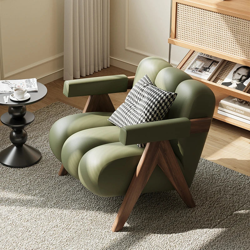 Stylish Leathaire Armchair with Solid Wood Frame - Modern Lounge Furniture for Your Home hch-3089