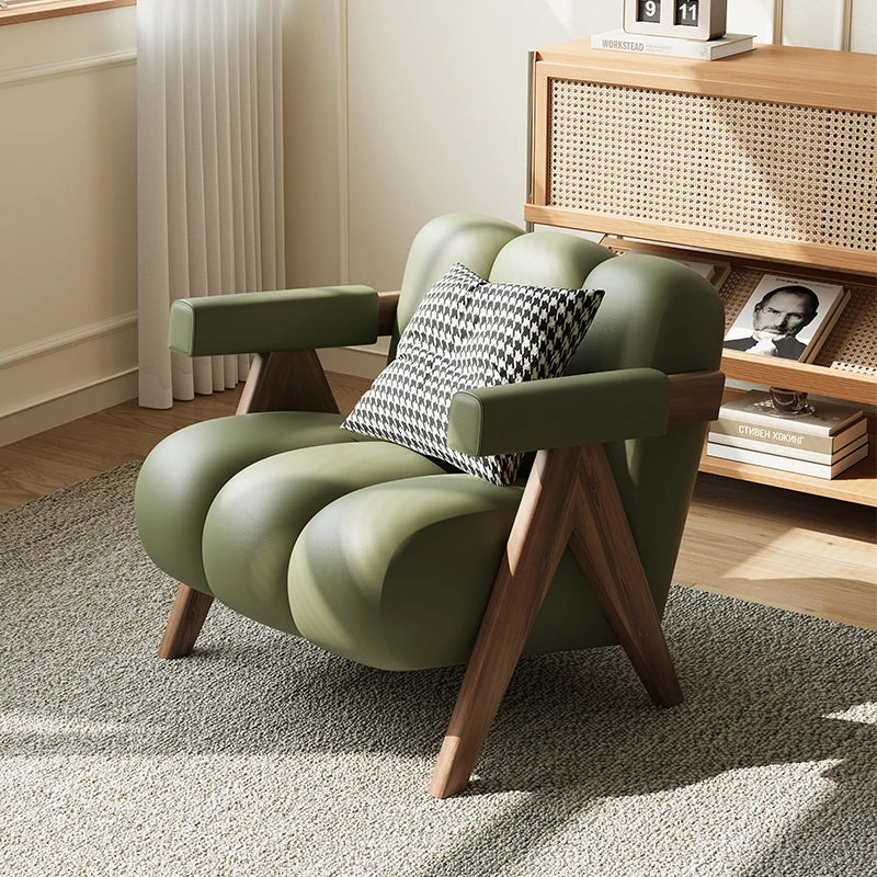 Stylish Leathaire Armchair with Solid Wood Frame - Modern Lounge Furniture for Your Home hch-3089