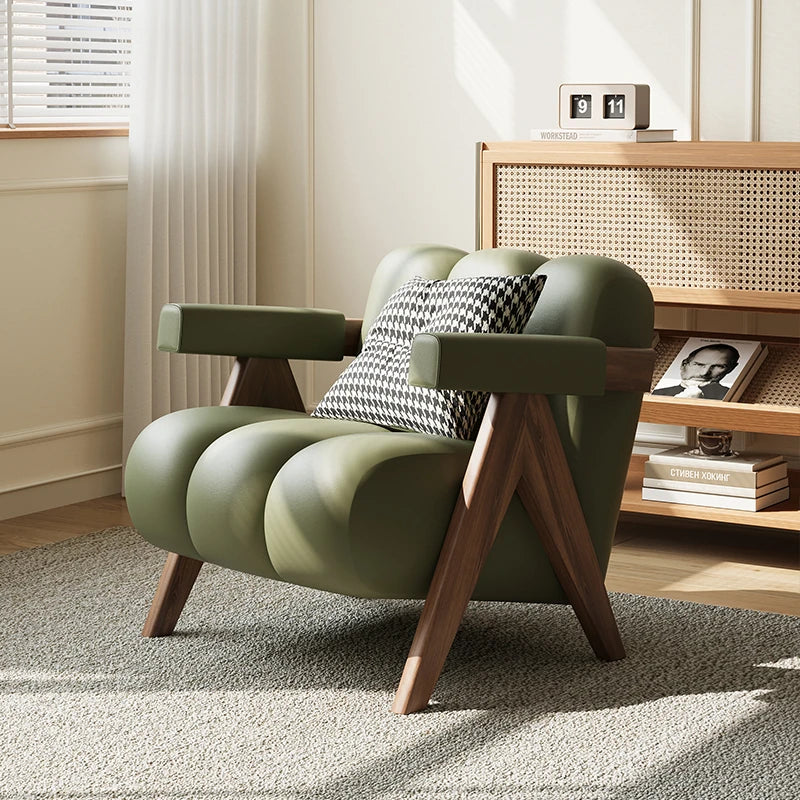 Stylish Leathaire Armchair with Solid Wood Frame - Modern Lounge Furniture for Your Home hch-3089