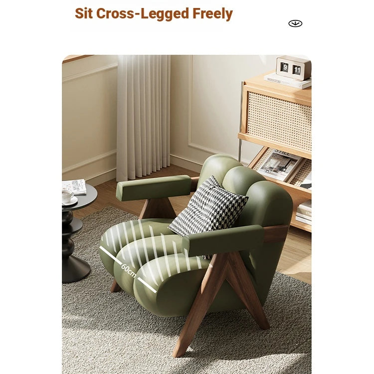 Stylish Leathaire Armchair with Solid Wood Frame - Modern Lounge Furniture for Your Home hch-3089