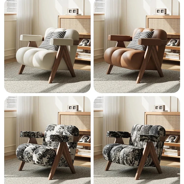 Stylish Leathaire Armchair with Solid Wood Frame - Modern Lounge Furniture for Your Home hch-3089