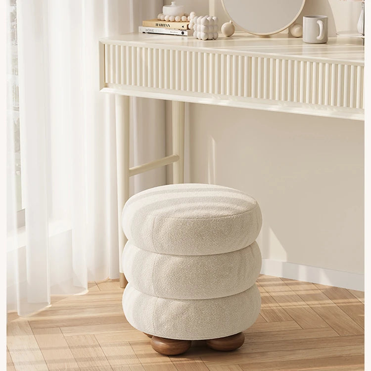 Stylish Solid Wood Cashmere Stool - Modern Comfort for Your Home Décor hch-3091