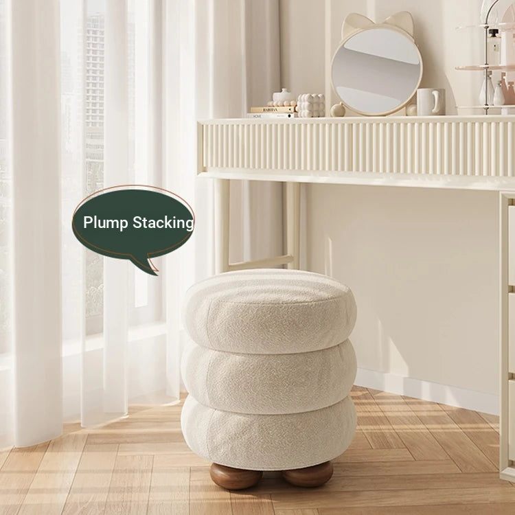 Stylish Solid Wood Cashmere Stool - Modern Comfort for Your Home Décor hch-3091