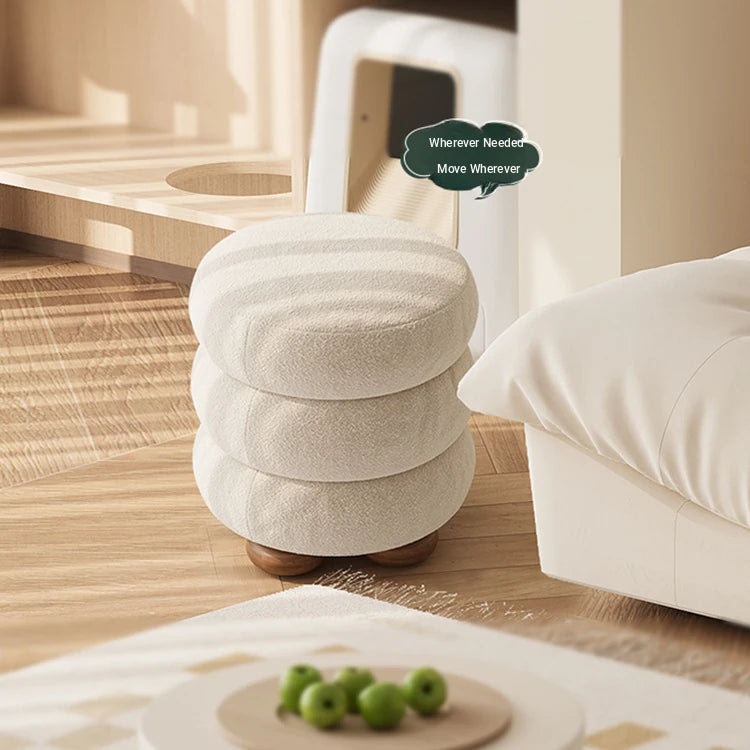Stylish Solid Wood Cashmere Stool - Modern Comfort for Your Home Décor hch-3091