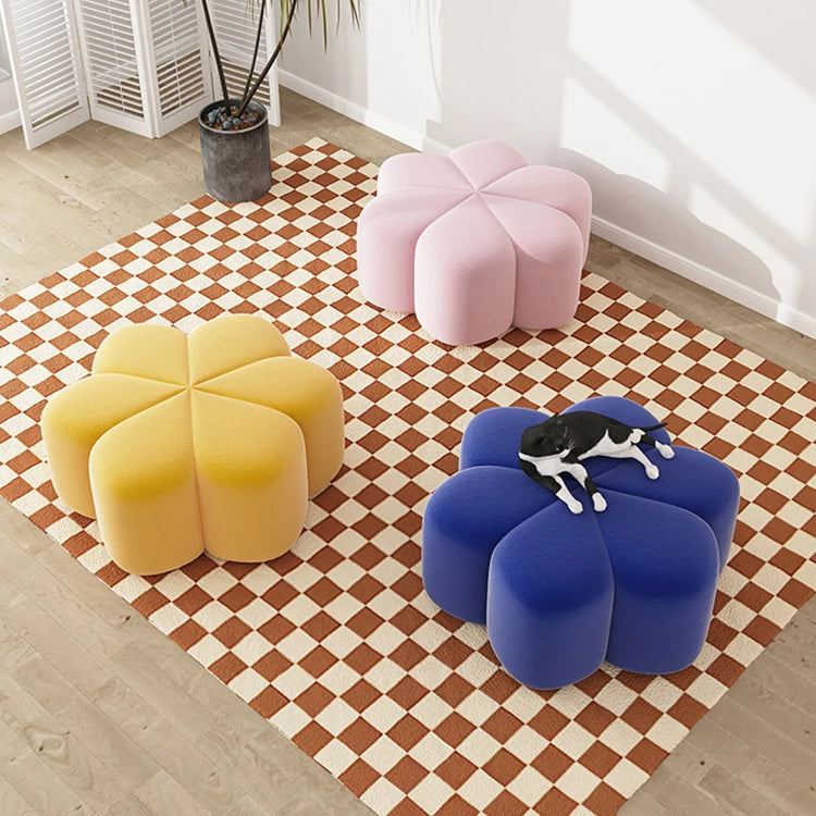 Stylish Leathaire Stool Set for Modern Living Room - Multi-Color Accent Seating hch-3092