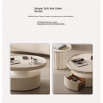 Modern Round Coffee Table - Elegant White Design for Living Room Décor hch-3093