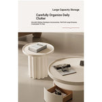 Modern Round Coffee Table - Elegant White Design for Living Room Décor hch-3093