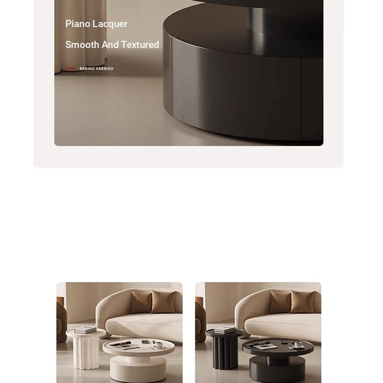 Modern Round Coffee Table - Elegant White Design for Living Room Décor hch-3093