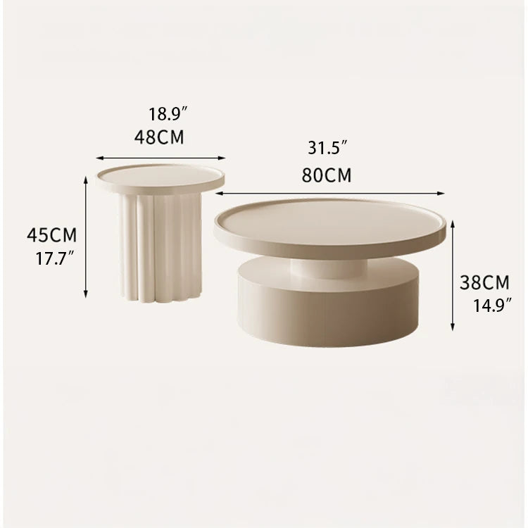 Modern Round Coffee Table - Elegant White Design for Living Room Décor hch-3093