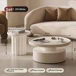Modern Round Coffee Table - Elegant White Design for Living Room Décor hch-3093